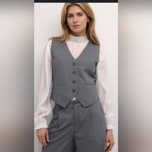 NWT Cream Clothing Carol Rhinestone Vest